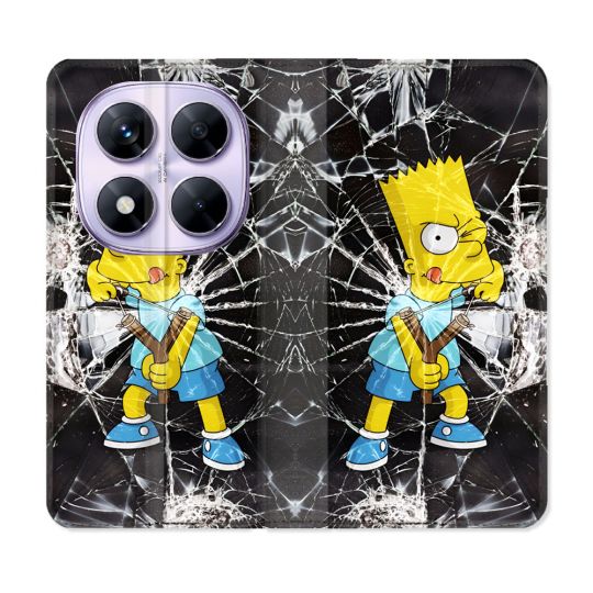 Housse Cuir Portefeuille Pour Xiaomi Redmi Note 14 PRO 5G Simpson Bart