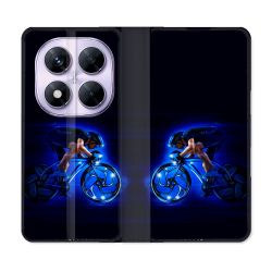 Housse Cuir Portefeuille Pour Xiaomi Redmi Note 14 PRO 5G Sport Cyclisme Bleu