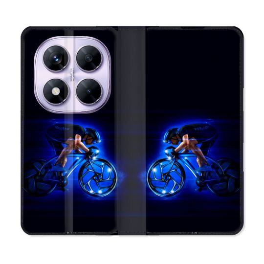 Housse Cuir Portefeuille Pour Xiaomi Redmi Note 14 PRO 5G Sport Cyclisme Bleu