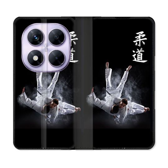 Housse Cuir Portefeuille Pour Xiaomi Redmi Note 14 PRO 5G Sport Judo Noir