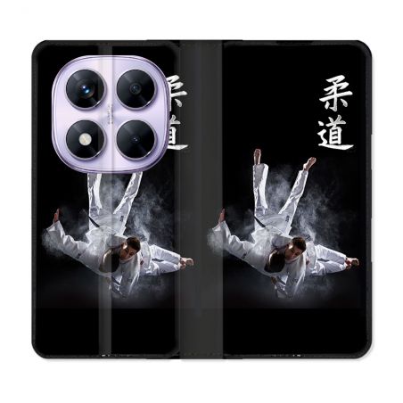 Housse Cuir Portefeuille Pour Xiaomi Redmi Note 14 PRO 5G Sport Judo Noir