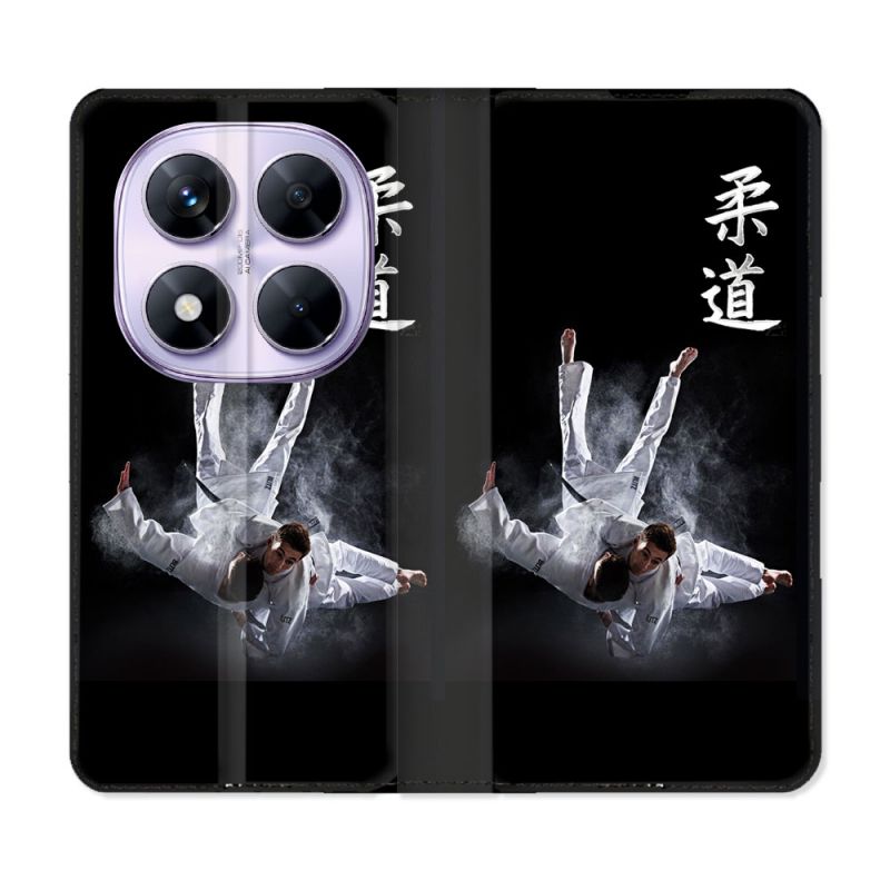 Housse Cuir Portefeuille Pour Xiaomi Redmi Note 14 PRO 5G Sport Judo Noir