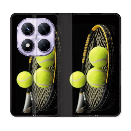 Housse Cuir Portefeuille Pour Xiaomi Redmi Note 14 PRO 5G Sport Tennis Balls