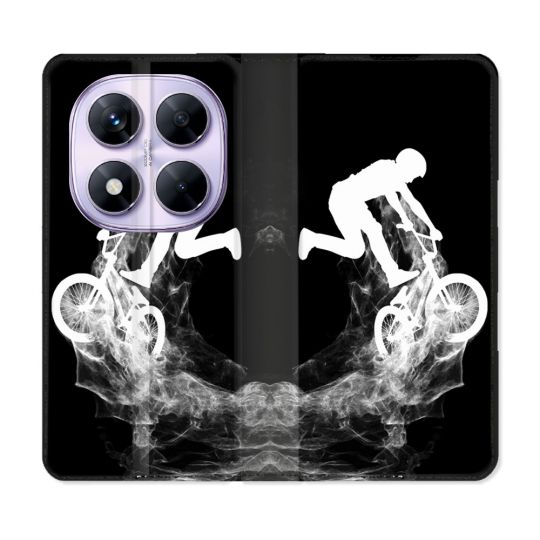 Housse Cuir Portefeuille Pour Xiaomi Redmi Note 14 PRO 5G Sport VTT Noir