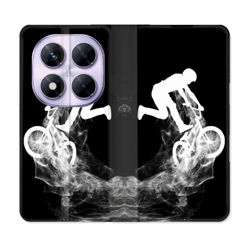 Housse Cuir Portefeuille Pour Xiaomi Redmi Note 14 PRO 5G Sport VTT Noir