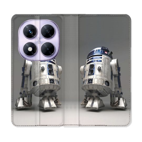 Housse Cuir Portefeuille Pour Xiaomi Redmi Note 14 PRO 5G Star Wars - R2D2