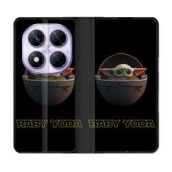 Housse Cuir Portefeuille Pour Xiaomi Redmi Note 14 PRO 5G Star Wars - Yoda bebe noir