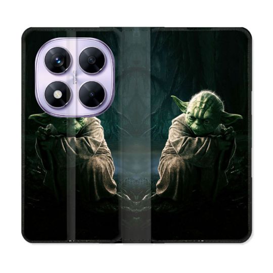 Housse Cuir Portefeuille Pour Xiaomi Redmi Note 14 PRO 5G Star Wars - Yoda sombre