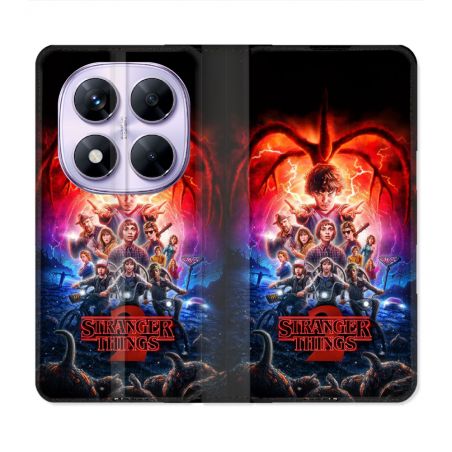 Housse Cuir Portefeuille Pour Xiaomi Redmi Note 14 PRO 5G Stranger Things Affiche 2