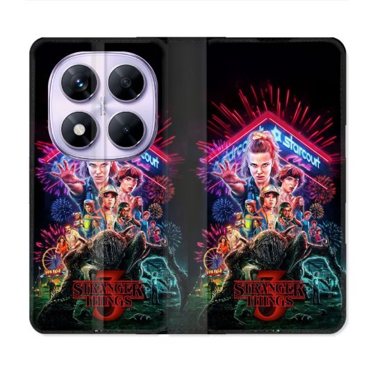 Housse Cuir Portefeuille Pour Xiaomi Redmi Note 14 PRO 5G Stranger Things Affiche 3