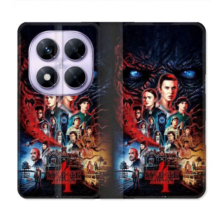 Housse Cuir Portefeuille Pour Xiaomi Redmi Note 14 PRO 5G Stranger Things Affiche 4