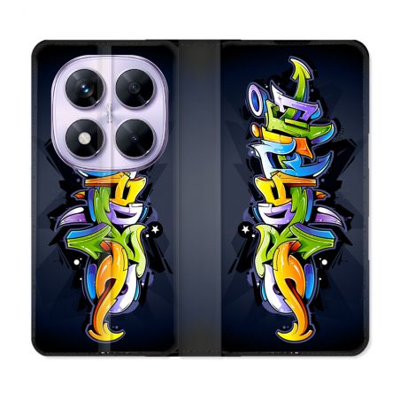 Housse Cuir Portefeuille Pour Xiaomi Redmi Note 14 PRO 5G Street Art Graffiti