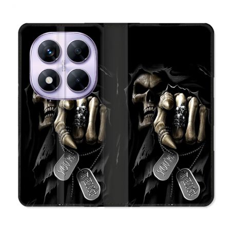 Housse Cuir Portefeuille Pour Xiaomi Redmi Note 14 PRO 5G Tete de Mort Your Next