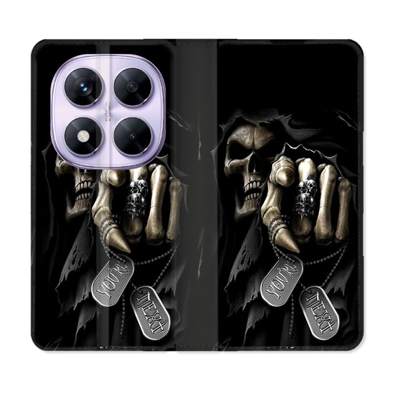 Housse Cuir Portefeuille Pour Xiaomi Redmi Note 14 PRO 5G Tete de Mort Your Next