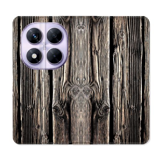 Housse Cuir Portefeuille Pour Xiaomi Redmi Note 14 PRO 5G Texture Bois