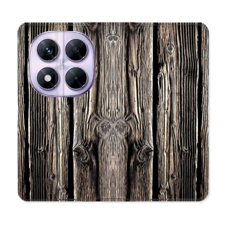 Housse Cuir Portefeuille Pour Xiaomi Redmi Note 14 PRO 5G Texture Bois