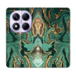Housse Cuir Portefeuille Pour Xiaomi Redmi Note 14 PRO 5G Texture Marbre Vert
