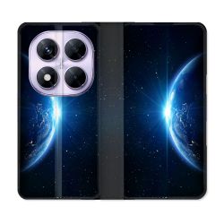Housse Cuir Portefeuille Pour Xiaomi Redmi Note 14 PRO 5G Univers Planete Terre