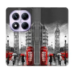 Housse Cuir Portefeuille Pour Xiaomi Redmi Note 14 PRO 5G Voyage Angleterre Londres Vintage