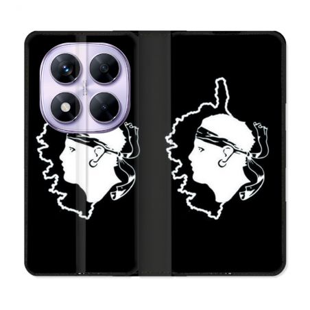 Housse Cuir Portefeuille Pour Xiaomi Redmi Note 14 PRO 5G Voyage Corse Noir