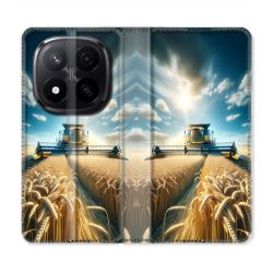 Housse Cuir Portefeuille Pour Xiaomi Redmi Note 14 PRO PLUS 5G Agriculture Moissonneuse Blé