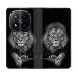 Housse Cuir Portefeuille Pour Xiaomi Redmi Note 14 PRO PLUS 5G Animal Lion Majestueux