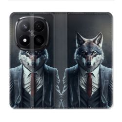 Housse Cuir Portefeuille Pour Xiaomi Redmi Note 14 PRO PLUS 5G Animal Loup Business