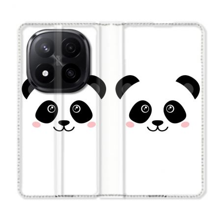 Housse Cuir Portefeuille Pour Xiaomi Redmi Note 14 PRO PLUS 5G Animal Panda Blanc