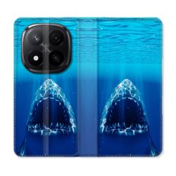 Housse Cuir Portefeuille Pour Xiaomi Redmi Note 14 PRO PLUS 5G Animal Requin Dent
