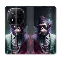 Housse Cuir Portefeuille Pour Xiaomi Redmi Note 14 PRO PLUS 5G Animal Singe Business