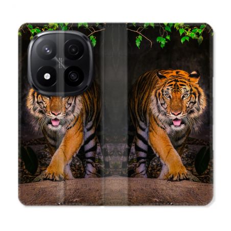 Housse Cuir Portefeuille Pour Xiaomi Redmi Note 14 PRO PLUS 5G Animal Tigre Jungle