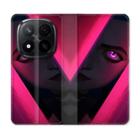 Housse Cuir Portefeuille Pour Xiaomi Redmi Note 14 PRO PLUS 5G Arcane Jinx Rose