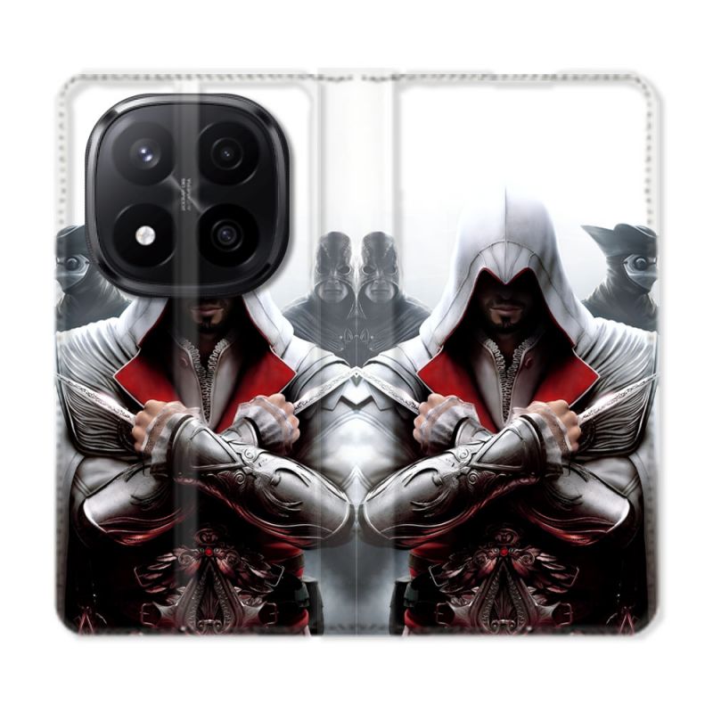 Housse Cuir Portefeuille Pour Xiaomi Redmi Note 14 PRO PLUS 5G Assassin Creed Mask