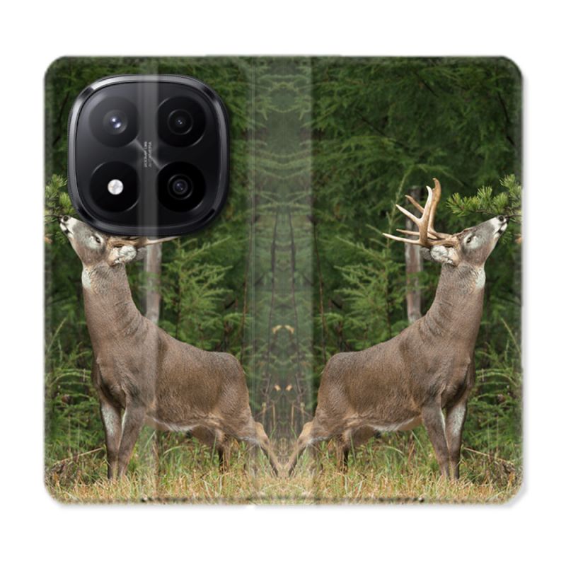 Housse Cuir Portefeuille Pour Xiaomi Redmi Note 14 PRO PLUS 5G Chasse Cerf