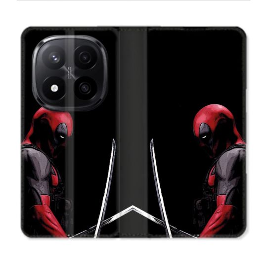 Housse Cuir Portefeuille Pour Xiaomi Redmi Note 14 PRO PLUS 5G Deadpool Epee
