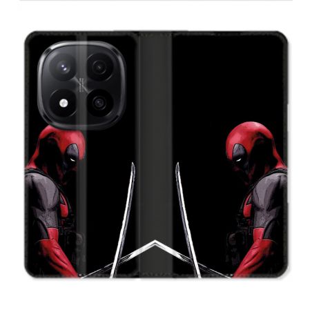 Housse Cuir Portefeuille Pour Xiaomi Redmi Note 14 PRO PLUS 5G Deadpool Epee