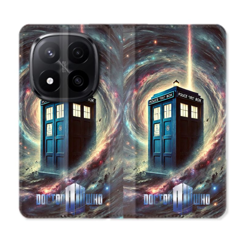 Housse Cuir Portefeuille Pour Xiaomi Redmi Note 14 PRO PLUS 5G Dr Who Tardis Univers
