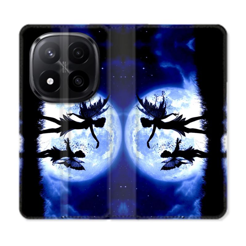 Housse Cuir Portefeuille Pour Xiaomi Redmi Note 14 PRO PLUS 5G Fantastique Fee Lune