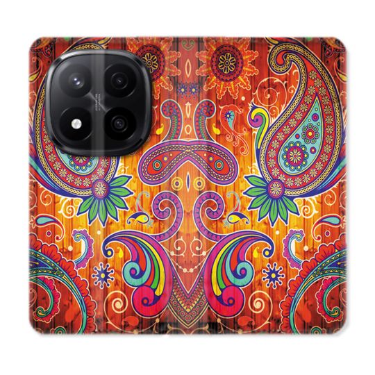 Housse Cuir Portefeuille Pour Xiaomi Redmi Note 14 PRO PLUS 5G Fleur Psychedelic