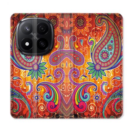 Housse Cuir Portefeuille Pour Xiaomi Redmi Note 14 PRO PLUS 5G Fleur Psychedelic