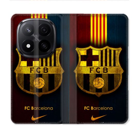 Housse Cuir Portefeuille Pour Xiaomi Redmi Note 14 PRO PLUS 5G Foot FC Barcelone Vintage