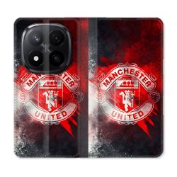 Housse Cuir Portefeuille Pour Xiaomi Redmi Note 14 PRO PLUS 5G Foot Manchester United