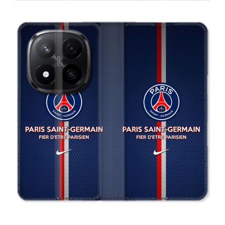 Housse Cuir Portefeuille Pour Xiaomi Redmi Note 14 PRO PLUS 5G Foot PSG Fier