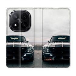 Housse Cuir Portefeuille Pour Xiaomi Redmi Note 14 PRO PLUS 5G Ford Mustang GT500 Vintage