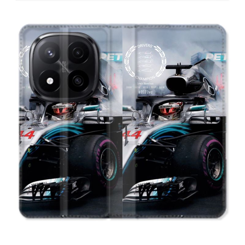 Housse Cuir Portefeuille Pour Xiaomi Redmi Note 14 PRO PLUS 5G Formule 1 F1 Mercedes Petronas