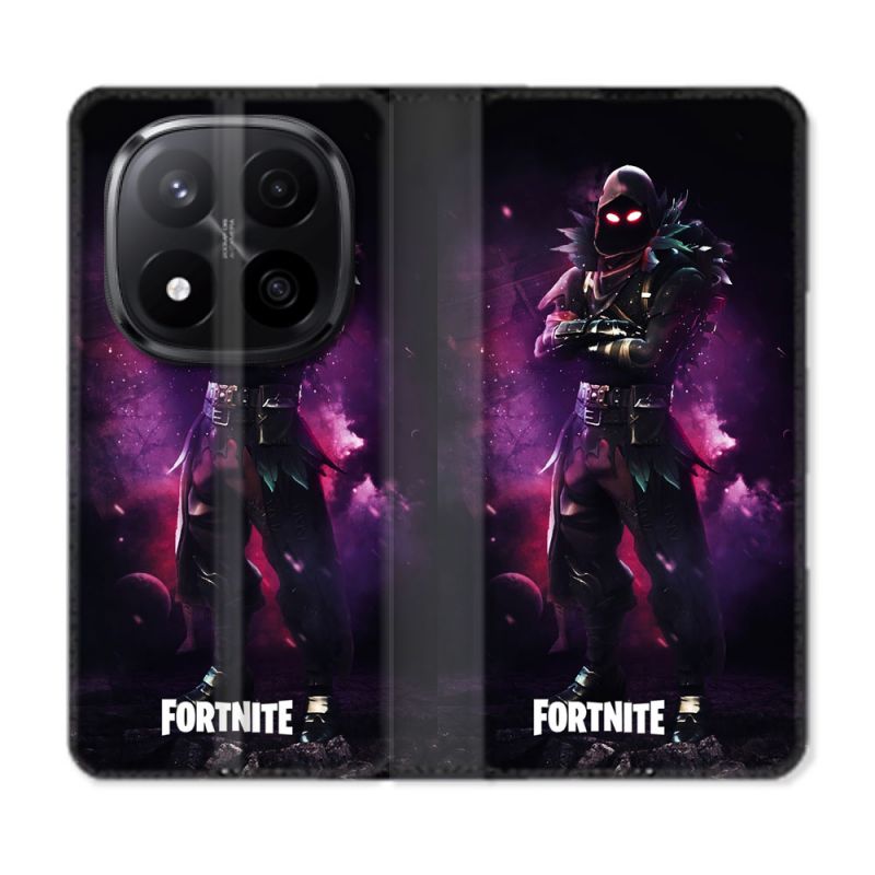 Housse Cuir Portefeuille Pour Xiaomi Redmi Note 14 PRO PLUS 5G Fortnite Raven