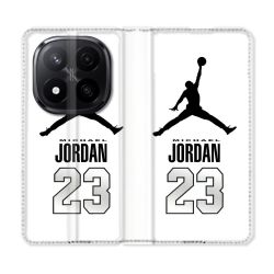 Housse Cuir Portefeuille Pour Xiaomi Redmi Note 14 PRO PLUS 5G Jordan 23 Blanc