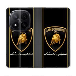 Housse Cuir Portefeuille Pour Xiaomi Redmi Note 14 PRO PLUS 5G Lamborghini Carbone