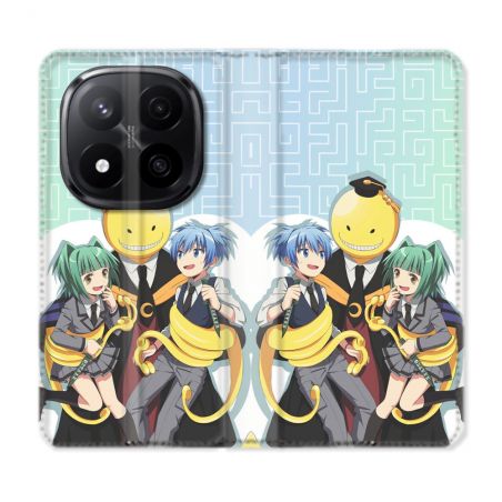 Housse Cuir Portefeuille Pour Xiaomi Redmi Note 14 PRO PLUS 5G Manga Assassination Classroom Kuro Trio