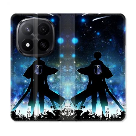 Housse Cuir Portefeuille Pour Xiaomi Redmi Note 14 PRO PLUS 5G Manga Attaque Titans Levi